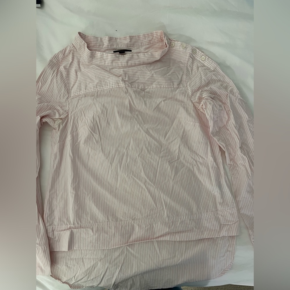Pink and White Boatneck Long Sleeve | J.Crew XS